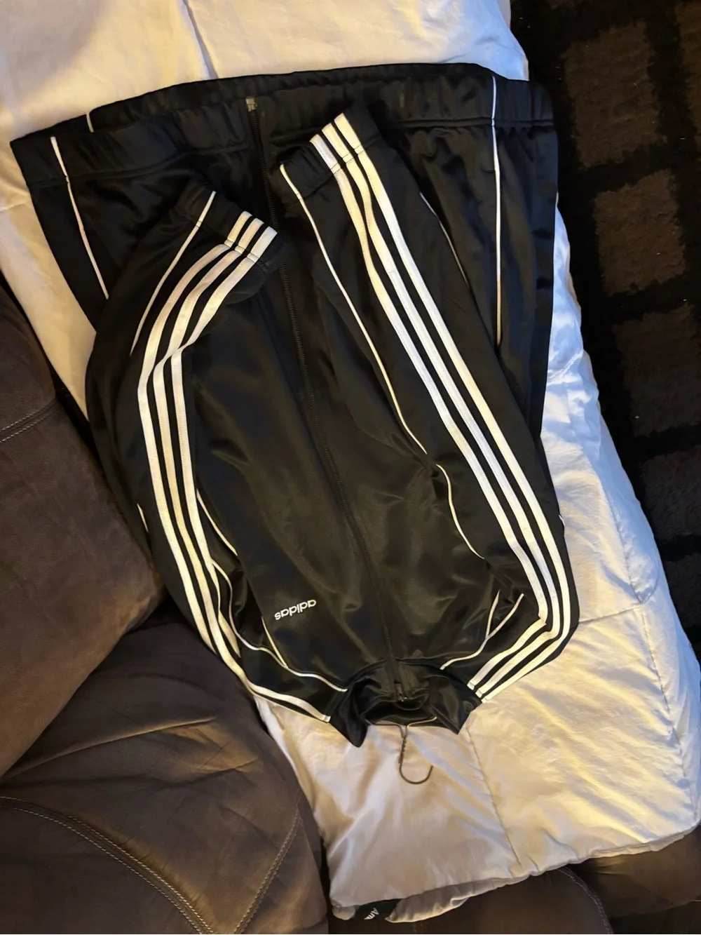 adidas Black Jacket with White Stripes